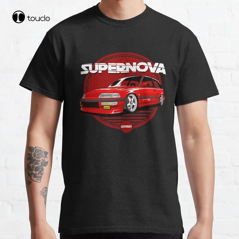 Civic Ef Supernova Red Civic Civicef Jdm Japan Classic T-Shirt Cotton Tee Shirt