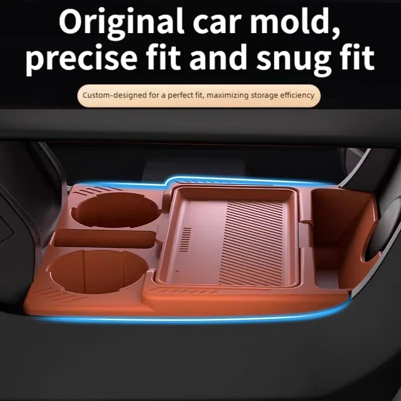 Car Center Console Lower Silicone Storage Box Partitioned Storage with Lid Privacy Box Organizer For HAVAL Dargo / H7 2020-2024 detail image 3