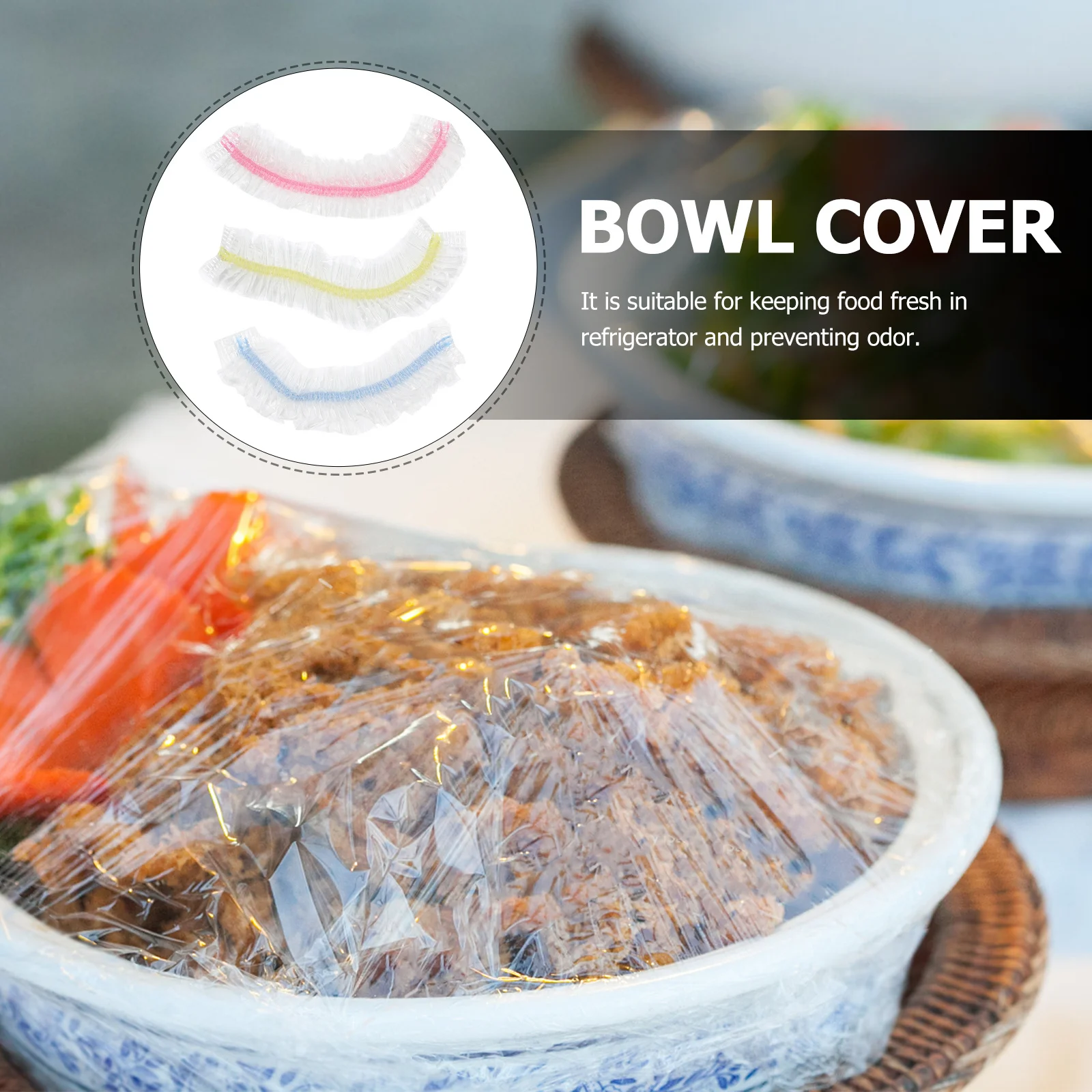 

100Pcs Plastic Bowl Covers Elastic Stretch Lid for Food Storage Container Wrap Reusable Freshness Keeper Kitchen Supplies