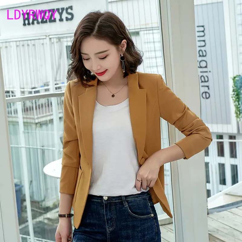 Small Suit Coat 2023 Spring and Autumn New Short Style Temperament Slim Fit Versatile Khaki Women's Korean Version Suit