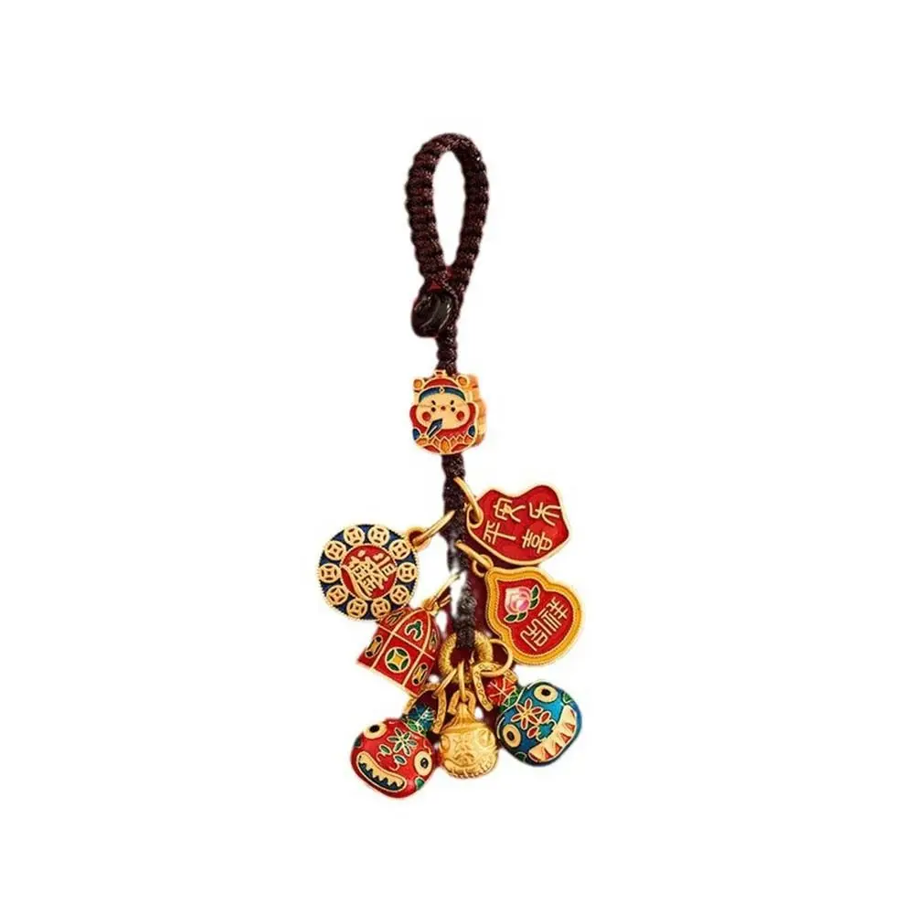 قلادة صغيرة مفاتيح السيارة سحر مفتاح السيارة السحر النمط الصيني بلوتوس محظوظ المفاتيح قصيرة الحبل المنسوجة يدويا مفتاح سلسلة حزام الرجال #1