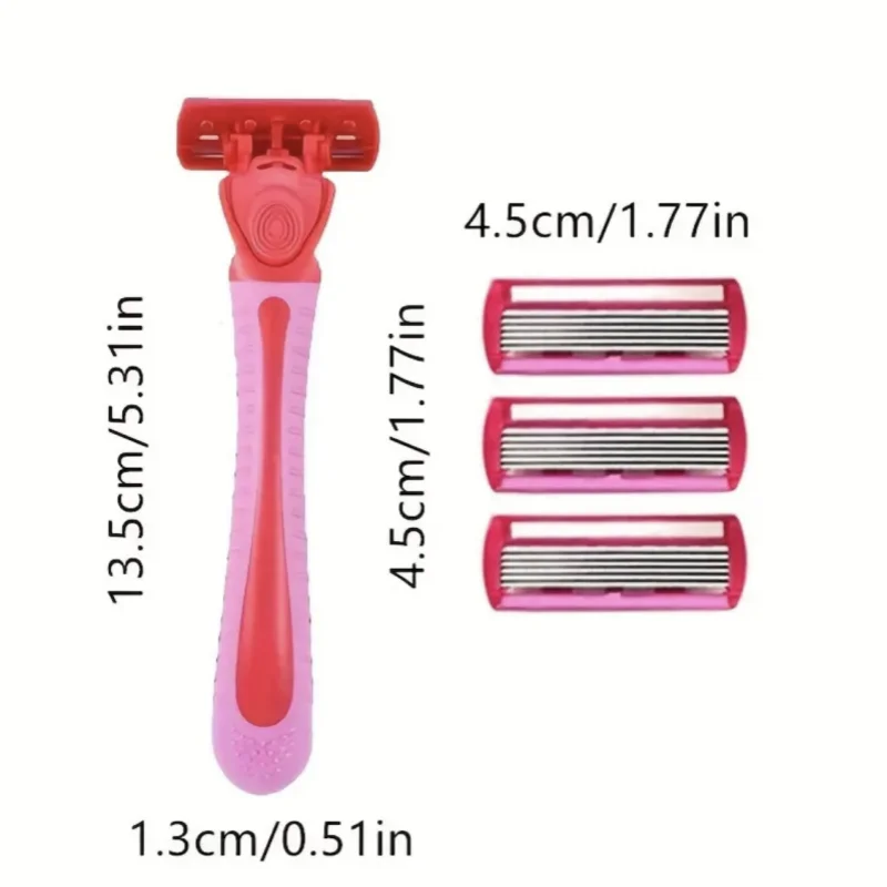 "6-Layer Razor for Women: Superior Shaving Performance with Ergonomic Handle for Easy Grip"