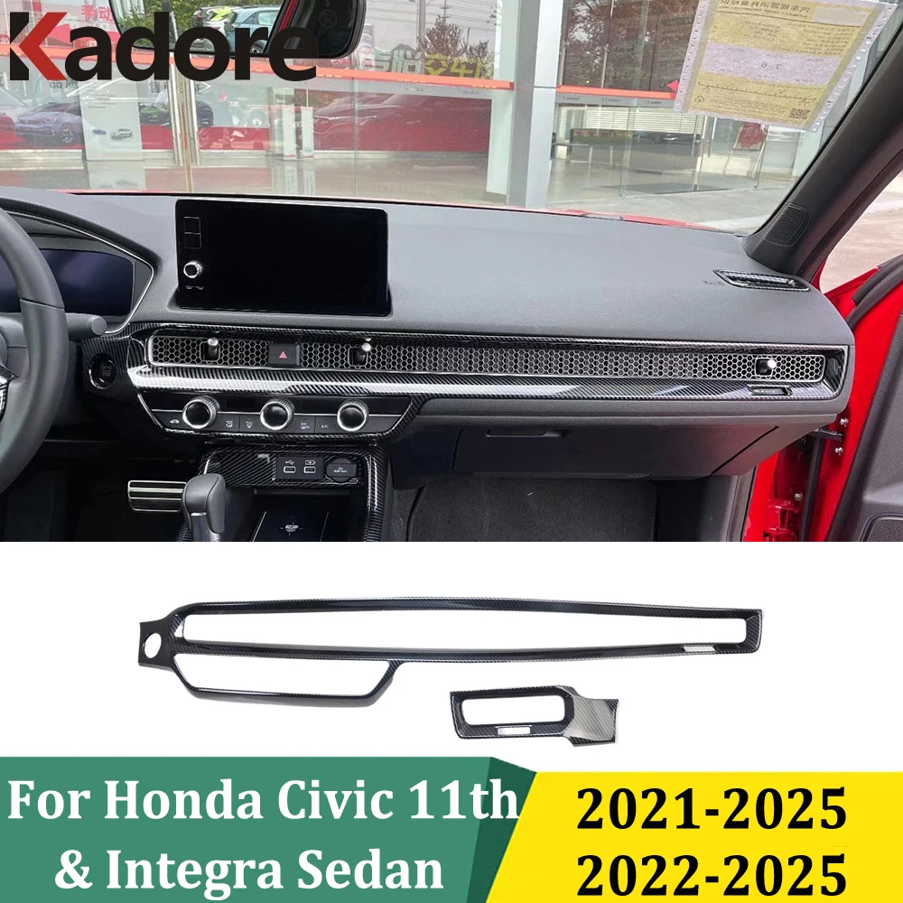 or Honda Civic 11th 2021-2025 & Integra Sedan 2022-2025 Front Center Control Cover Trim Panel Styling Car Interior Accessories