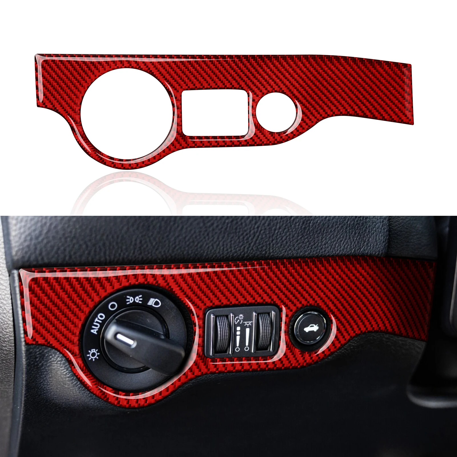 

For Dodge Challenger 2015-2021 Car Headlights Switch Button Panel Trim Cover Decal Sticker Carbon Fiber Interior Accessories