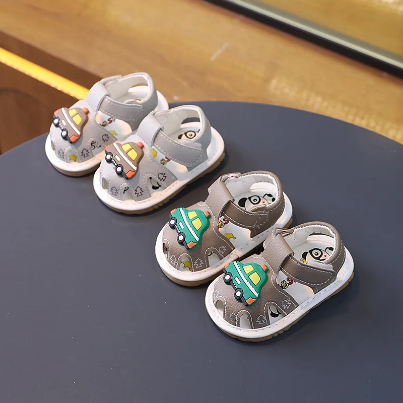 Summer0-2Baby girl toddler soft bottom sandals cute cartoon car boys\' shoes