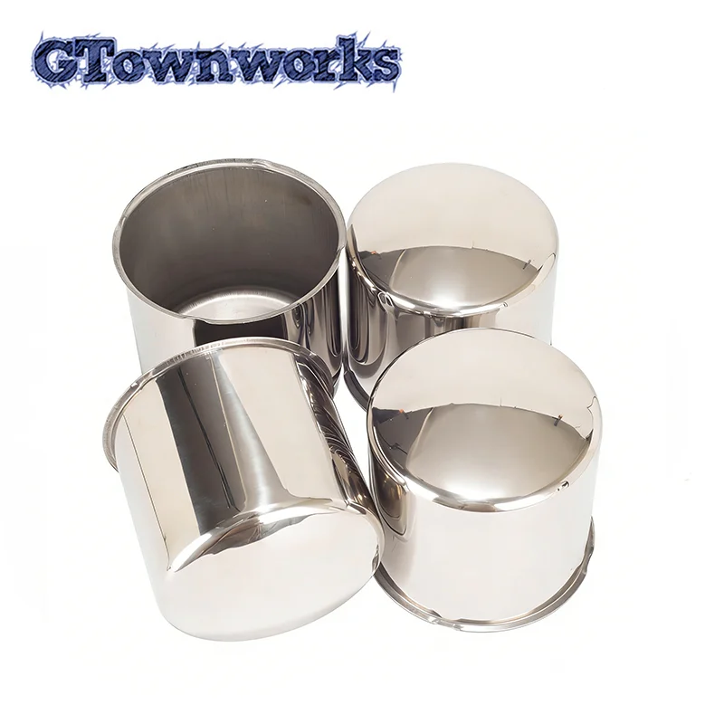 

GTownworks 2/4pcs 124.4mm Stainless Trailer Wheel Center Caps Push Thru Steel Wheel Cap Car Accessory For Truck SUV RV Wheel Rim