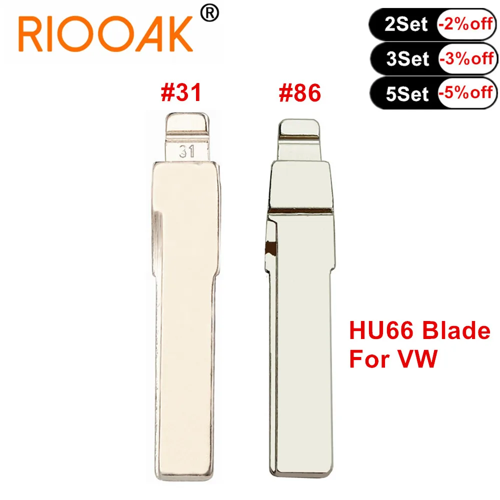 Lame de clé à distance de remplacement vierge pour voiture, KD, VVDI, #86, HU66, HAA, Volkswagen Passat, Bora, Skoda, Seat, Audi, 10 pièces