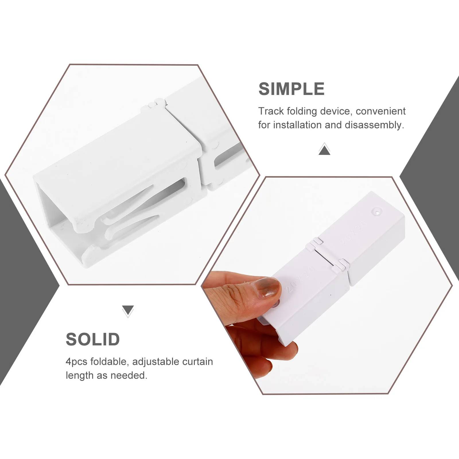 

4Pcs Curtain Track Connector Plastic Buckle Holder Ceiling Track Joint for Window Curtain Rail Extension Connector