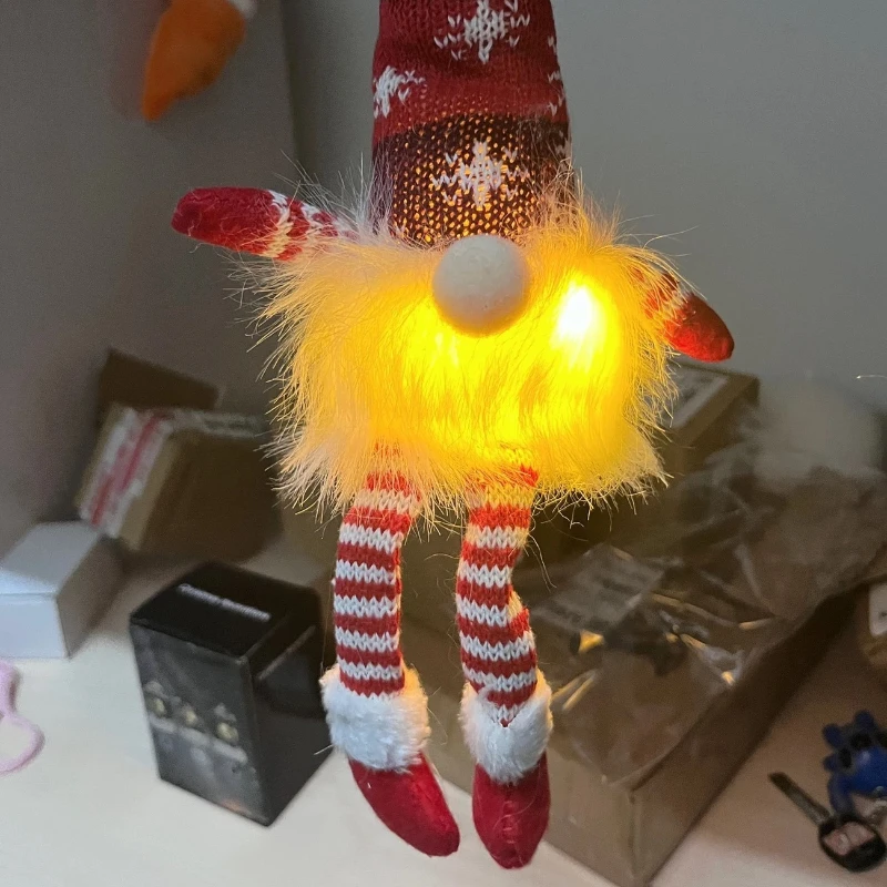 Рождественский гном Soft-Light: приятное для глаз свечение + безопасная для кожи ткань, универсальный декор для дивана/камина/тройницы