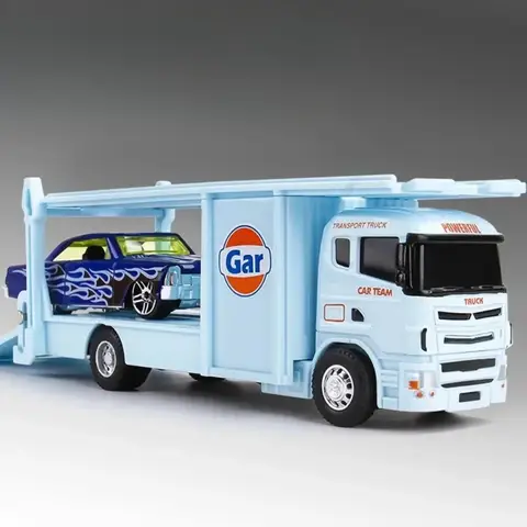 Skala 1:64 Containerlegering Släpvagnsmodell Leksaksbil Gjuten Metall Rörlig Led Dragbar Räddningstekniska Fordon Presenter För Barn 8 best sales leksaksgaragedörr - №3
