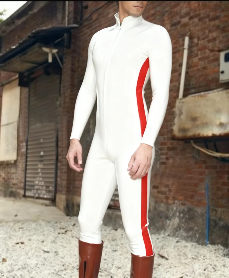 بدلة Catsuit من المطاط اللاتكس بنسبة 100% للرجال وسيم لجميع الجسم مقاس S-XXL #1