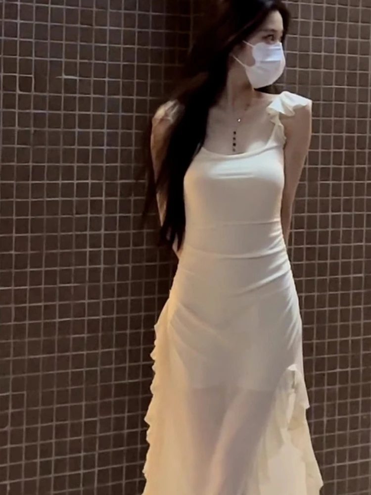 knee length dresses for ladies Black Sleeveless Lace Up Sides Double Slit Maxi Dress