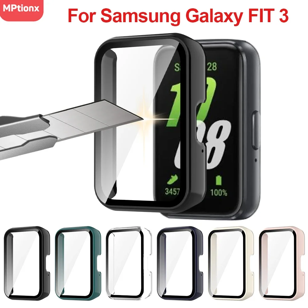 

Case+Glass for Samsung Galaxy Fit 3 All-around Anti-scratch pc Bumper Screen Protector Cover for Samsung Galaxy Fit3 Accessories