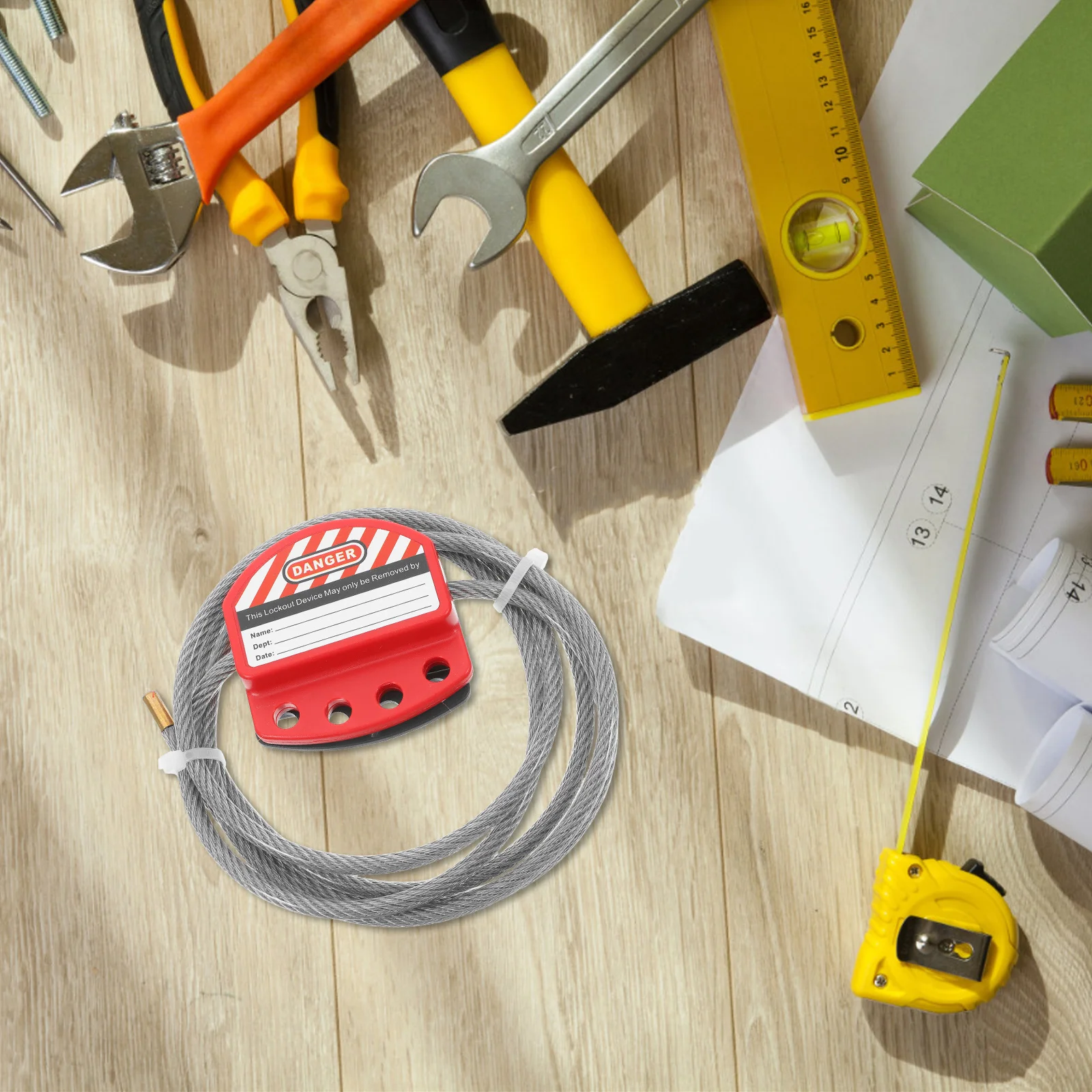 

Adjustable Tagout Cable Lock Stainless Steel Safety Lock 18 Vinyl Coated Security Cable for Loto Equipment