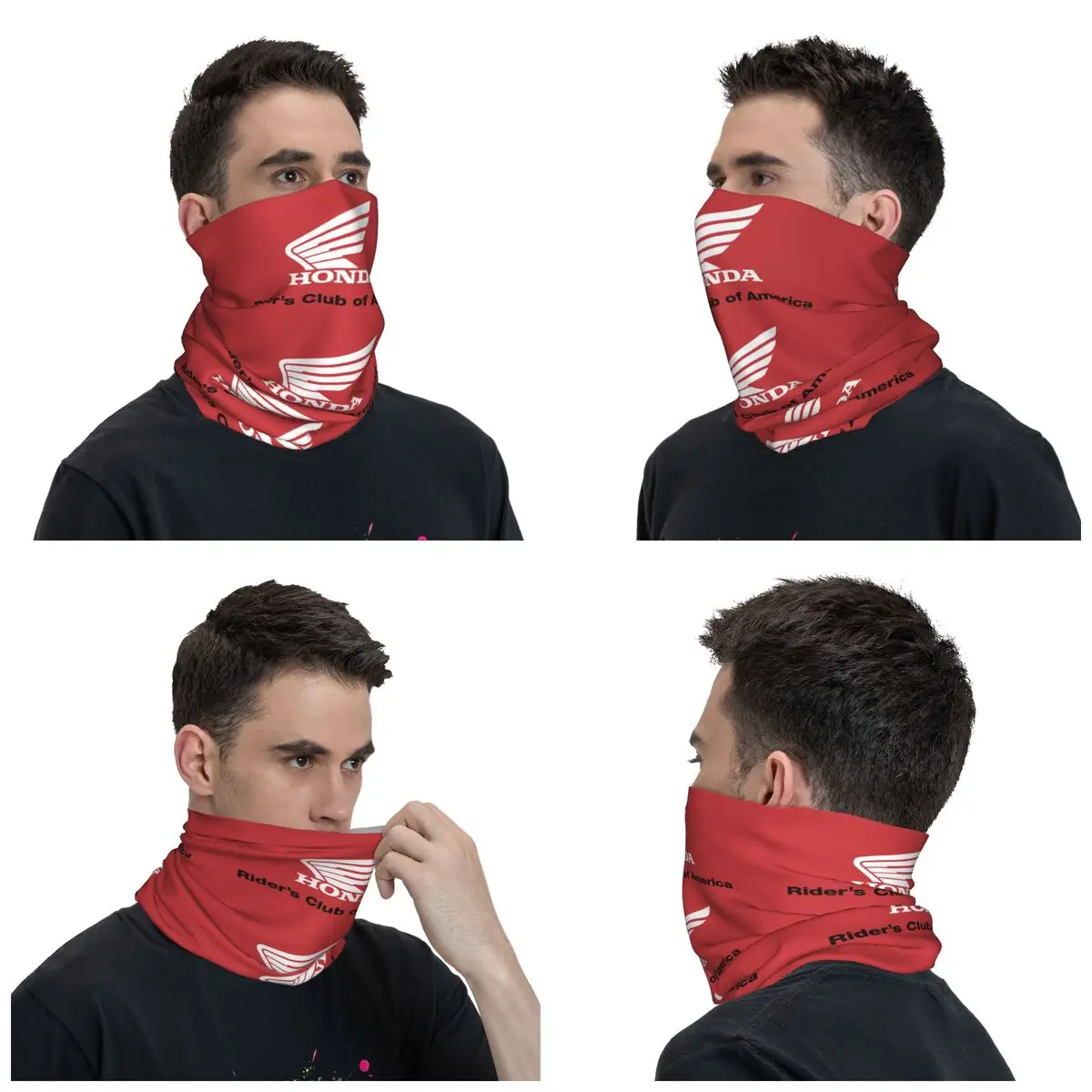 Cars And Clubs Hondaed Racing Bandana Neck Gaiter Printed Mask Scarf Multi-use Balaclava Fishing Unisex Adult All Season