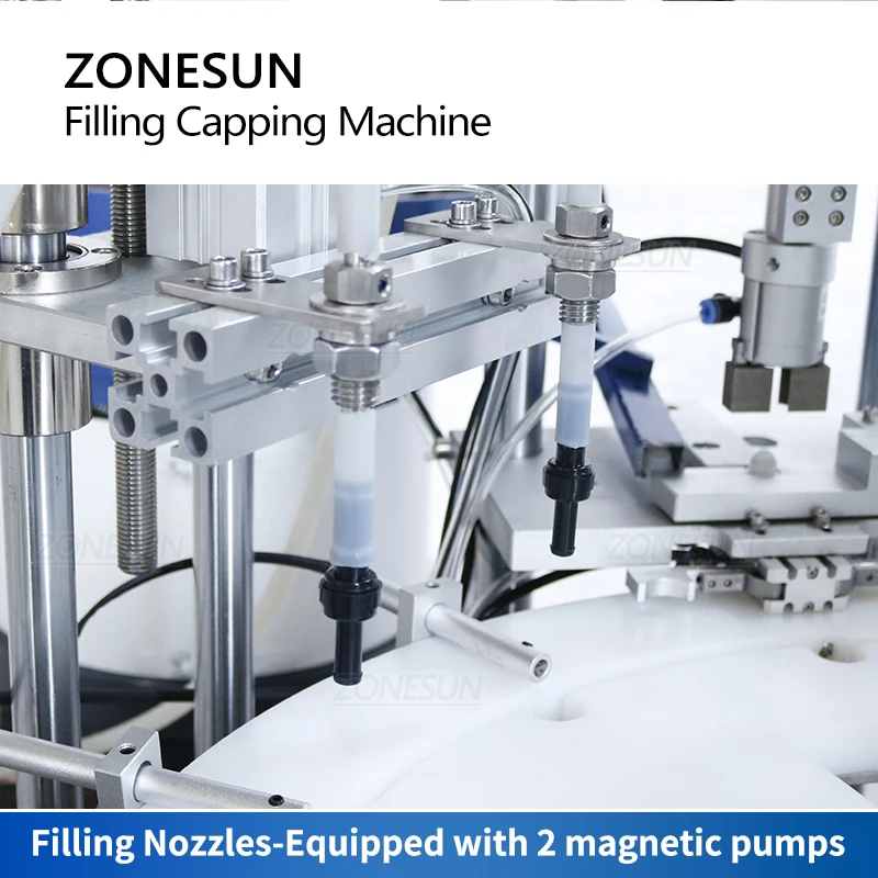 ZONESUN Automatic Liquid Filling Capping Machine Magnetic Pump Deodorant Antiperspirant Essential Oil Bottle Filler ZS-AFC11