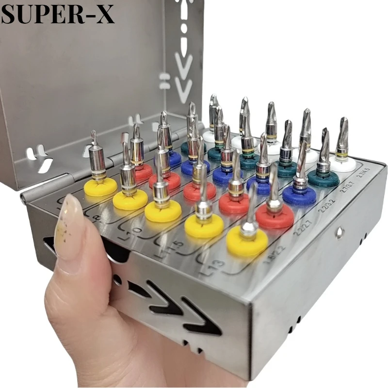 25Pcs/set Dental Implant Conical Implant Drill Set with Stoppers Autoclavable Kit for Implant Site Preparation Stainless Steel