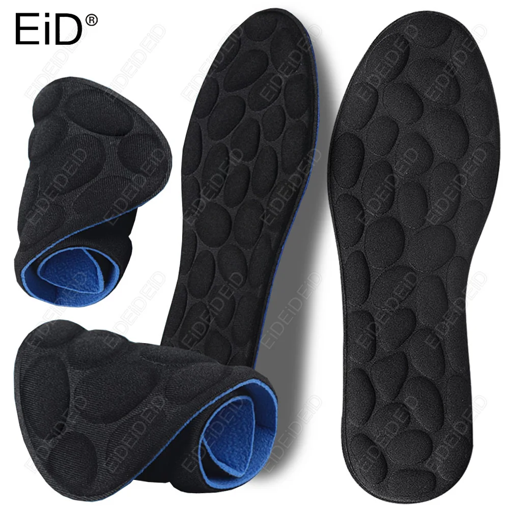 EID 1/2 Pairs Silicone gel Men Outdoor Running Sports Insole 5D Memory Foam Shock Absorption Shoe Sole Comfort insoles Unisex