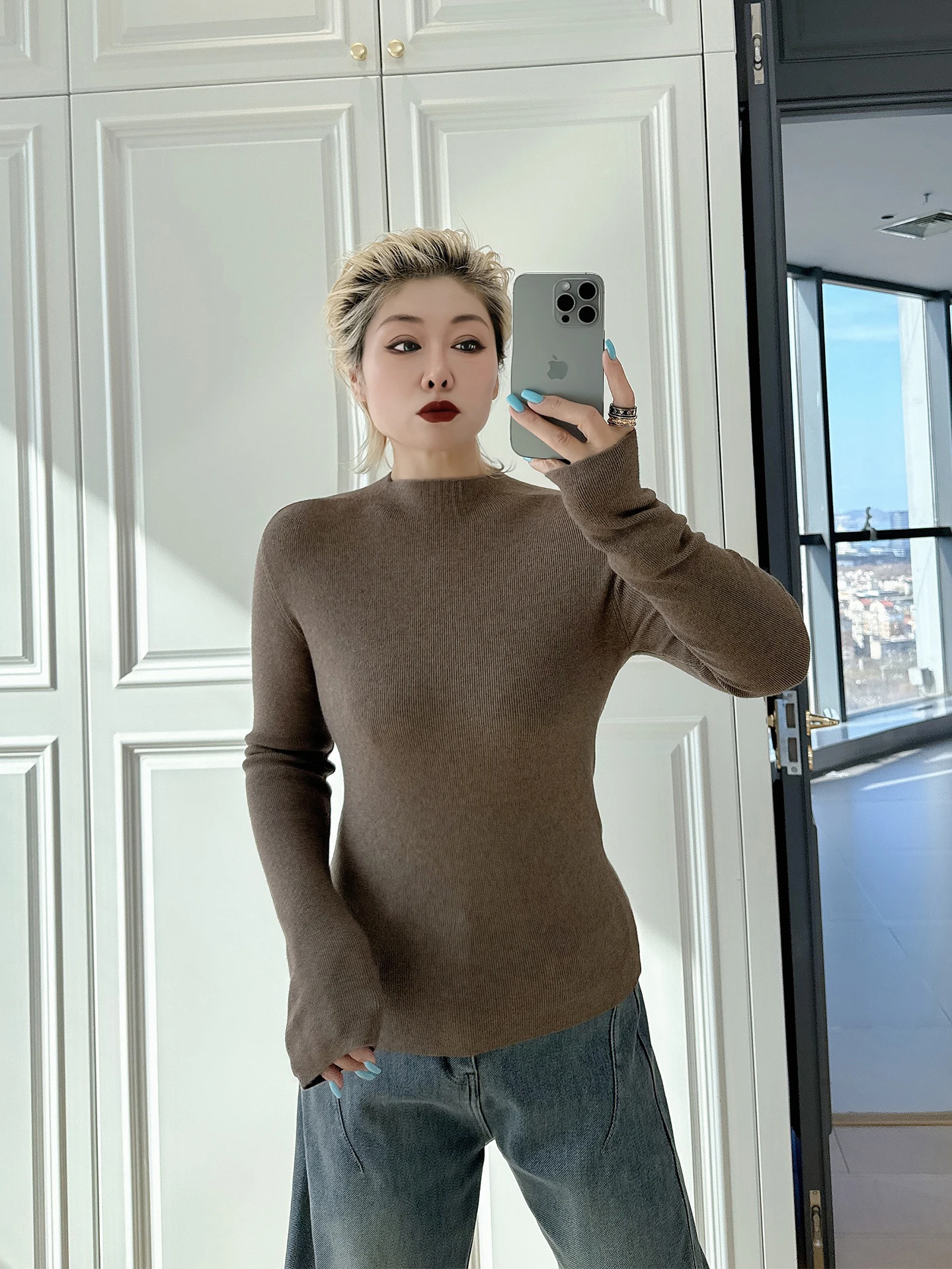 

Трикотажный топ с эффектом кожи, высокий воротник, большие размеры, женский, комфортный, универсальный, для коррекции фигуры, повседневный, стильный