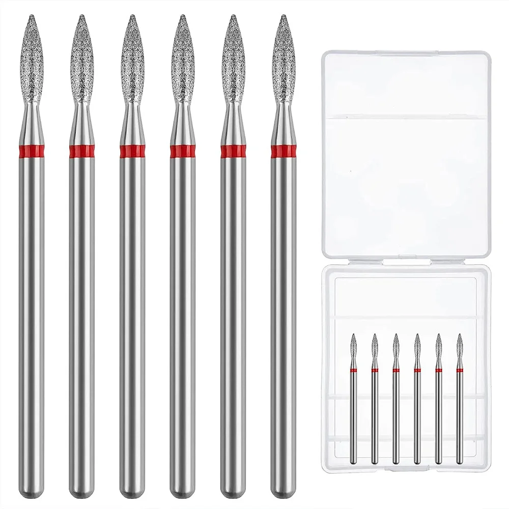 6 szt. Końcówki do paznokci Frez diamentowy do Manicure 3/32 "Burr Elektryczny pilnik do paznokci Narzędzie do usuwania skórek