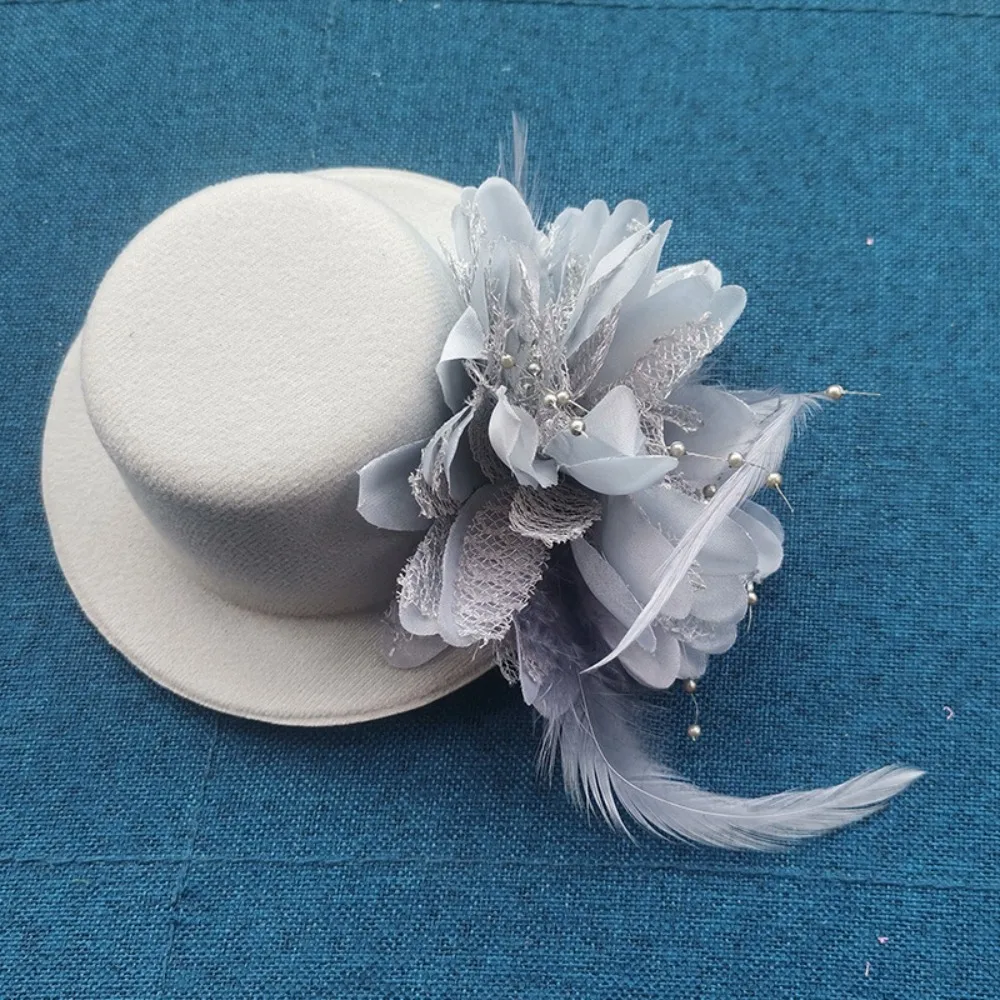 Fashion 13cm Fascinators Hats Feathers Hair Accessories Flower Pillbox Hat Makeup Prom Cocktail Hats Holiday