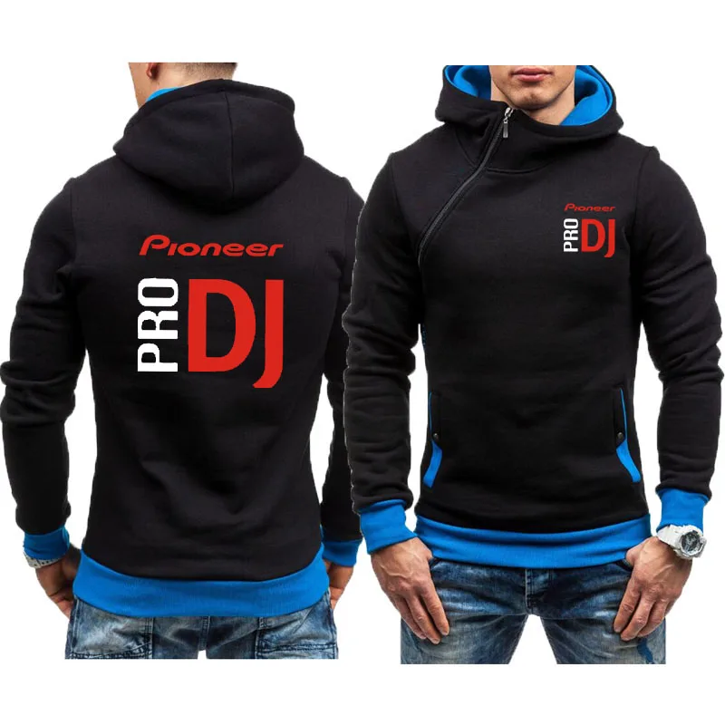 New Spring Autumn men's hoodie dj Pioneer pro printing matching color Zipper Hoodies Men's Streetwear sweatshirt fleece pullover