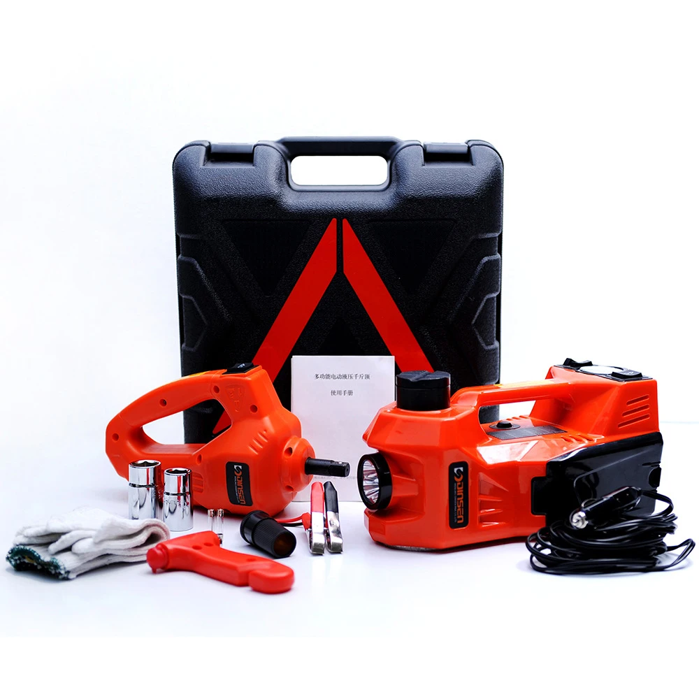 3T 15A Automotive Electric Jack Hydraulic Inflation Dual Function Portable Tire Replacement Tool