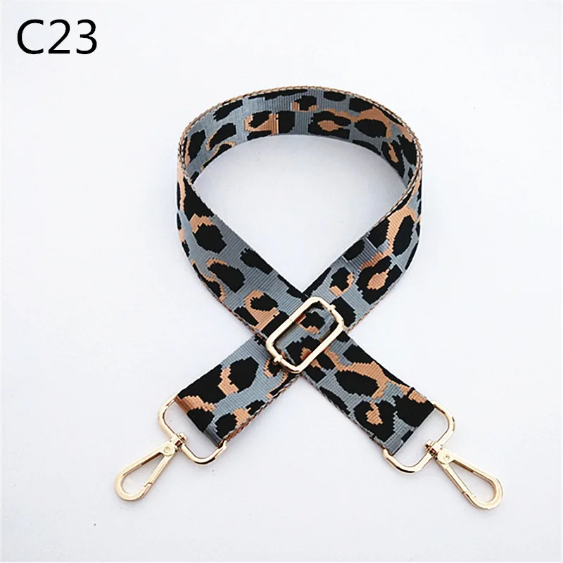 Leopardo impressão estreita alça de ombro ajustável feminino saco cintos substituição saco acessórios 3.8cm