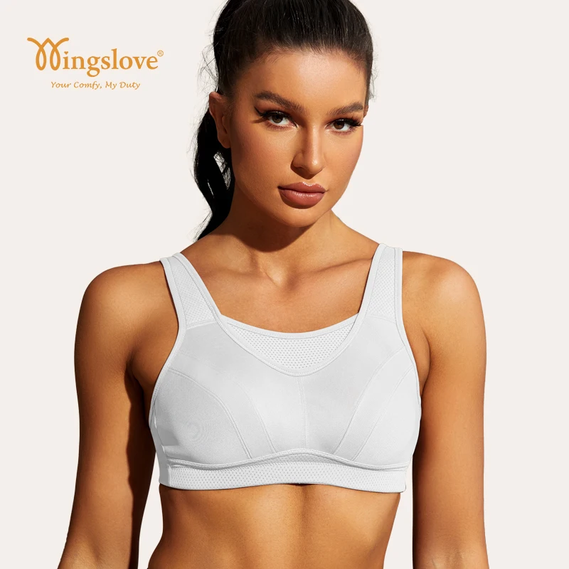 Wingslove Women Sports Bras High Support Impact Sexy Lingerie shockproof Bra For Women Non-Padded Wirefree Plus Size Underwear