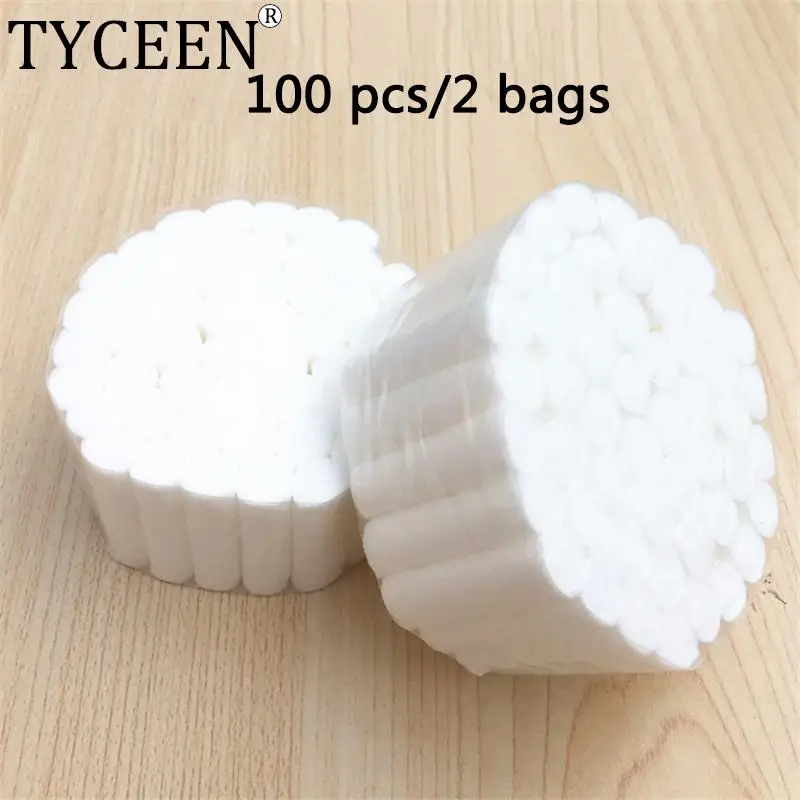 100pcs/2bags Dental Surgical Cotton Rolls Disposable Tooth Gem High-purity Cotton Roll Dentist Materials