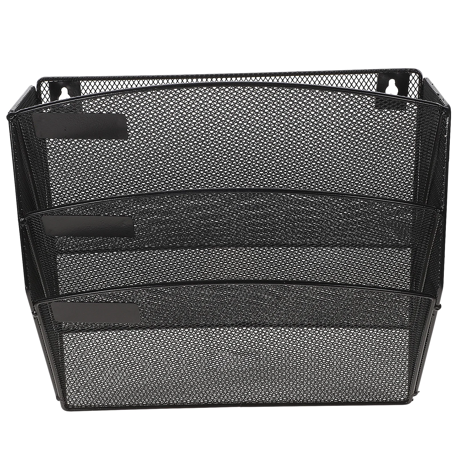 

Wall Mount Wire Basket Magazine Holder Premium Metal Self Label Slots Legal Documents Vertical Storage Organizer