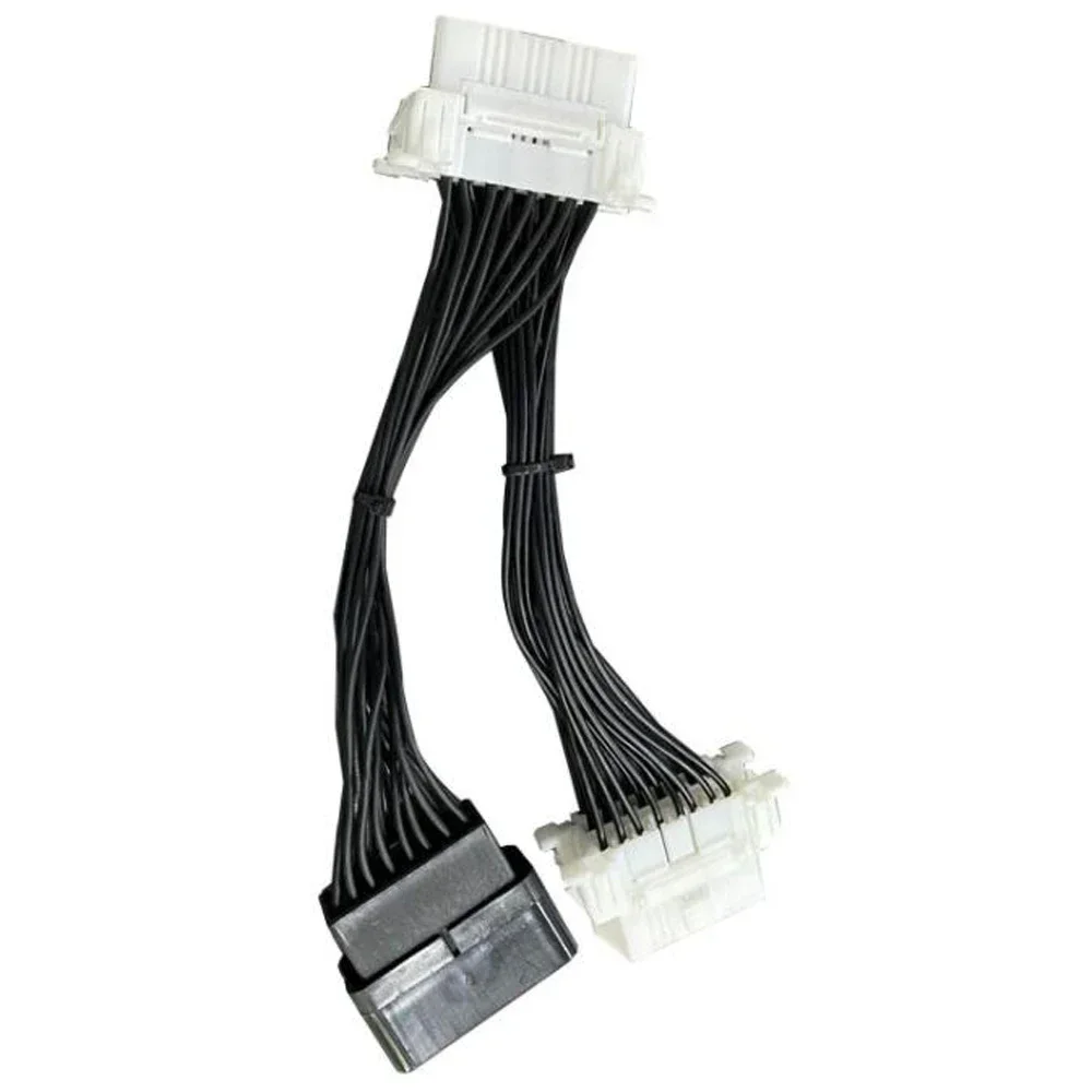 1X OBD2 Harness Male To Dual Female Y Splitter Elbow Extension Connector Cable for ELM327 CDP tire OBDII OBD2 16 Pin ELM327