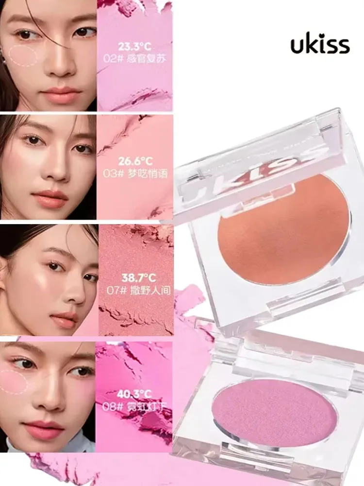 ukiss Mousse Blush Powder Matte Soft Mist Bronzer de Alta Pigmentación para Contorno Facial con Brillo Fino y Duradero