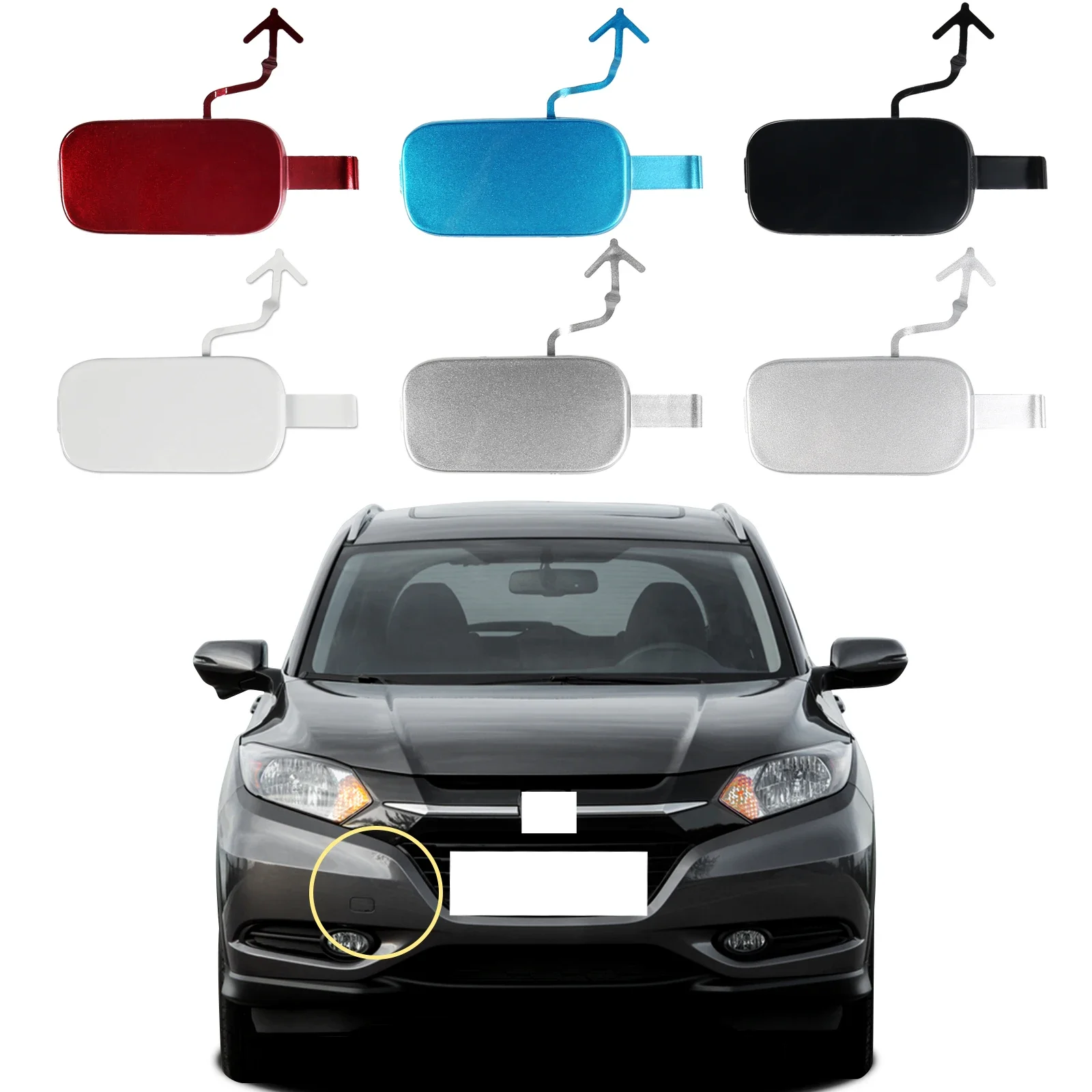 

Front Bumper Tow Hook Cap Towing Eye Cover For Honda HR-V HRV 2015 2016 2017 2018 71104-T7A-000 Trailer Cover Car Accessories