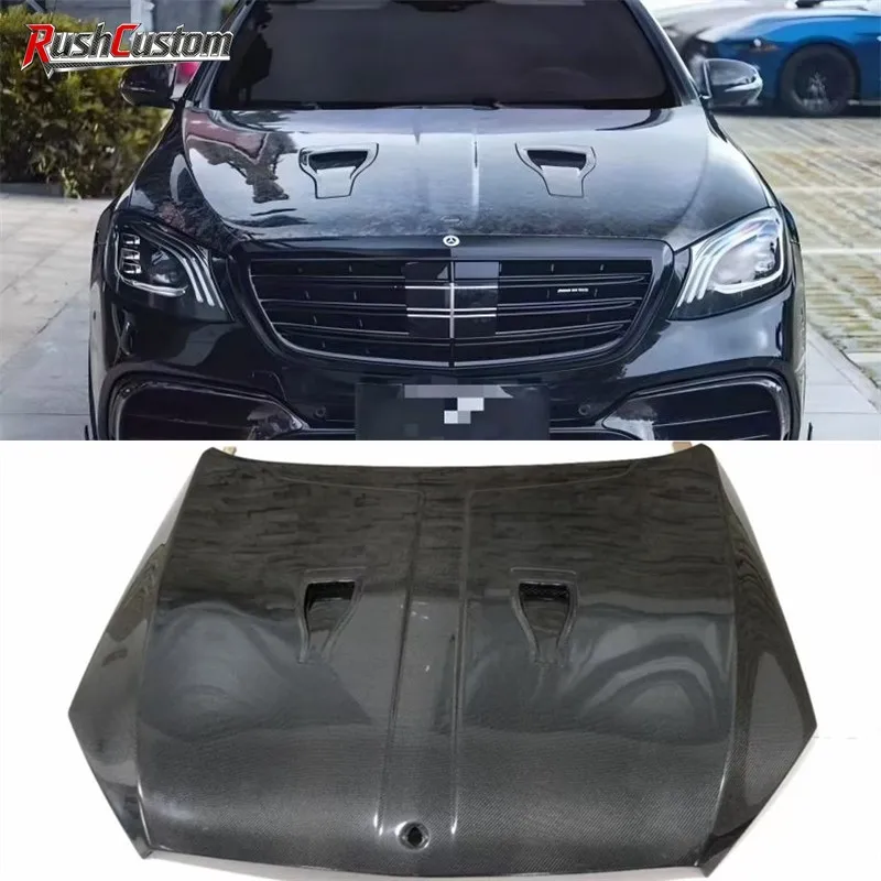 

For Mercedes Benz S Class W222 2014 2015 2016 2017 2018 2019 2020 2021 ReaI Carbon Fiber Engine Hood Cover Kit