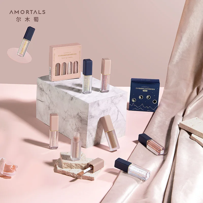 4 Pcs/box Liquid Eye Shadow Sequins 4-color Glitter Eyeliner Makeup Ultra-shine Fine Glitter Waterproof Anti-sweat