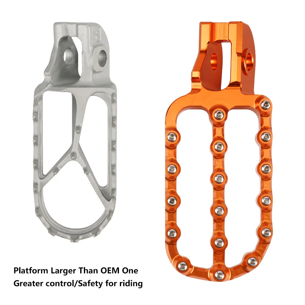 NICECNC For KTM 2017-2023 EXC 300 EXCF 350 EXC 450 Enlarged Forged Foot Pegs Footrests SX 125 SXF 250 SXF 450 XC XC-F 2017-2022