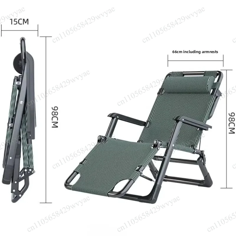 Adjustable Folding Lounge Chair, Multi-Position Ergonomic Recliner, Portable Nap Bed for Office, Home and Balcony