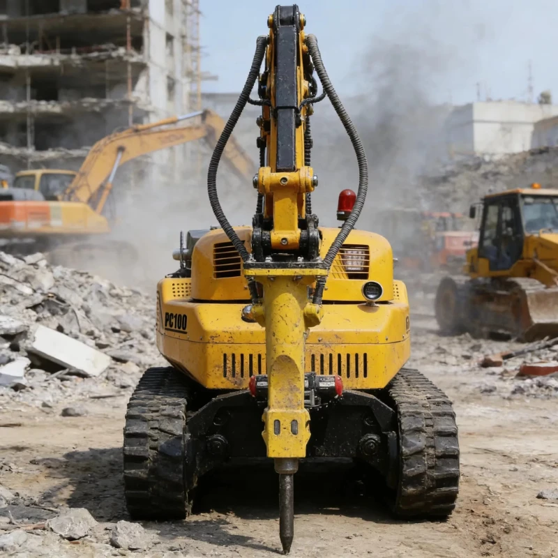 Wireless Control Compact Blasting Robot for Tunnel Excavation Remote Control Demolition Robot Unmanned Mini Excavator