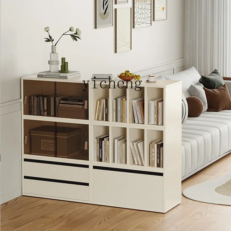 HD Free Composition Locker Modern Side Cabinet Household Storage TV Cabinet with Glass Door