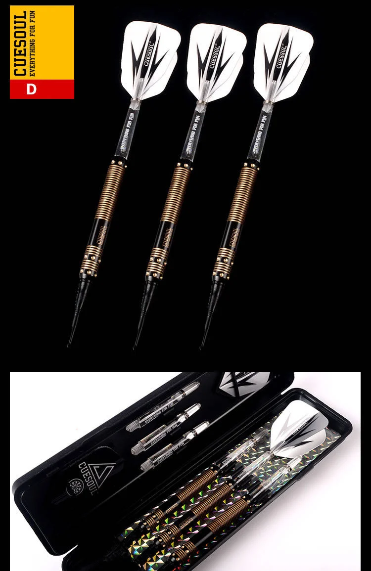 CUESOUL 18g Darts Professional Soft Tip Electronic Dart With Brass Barrel 15cm