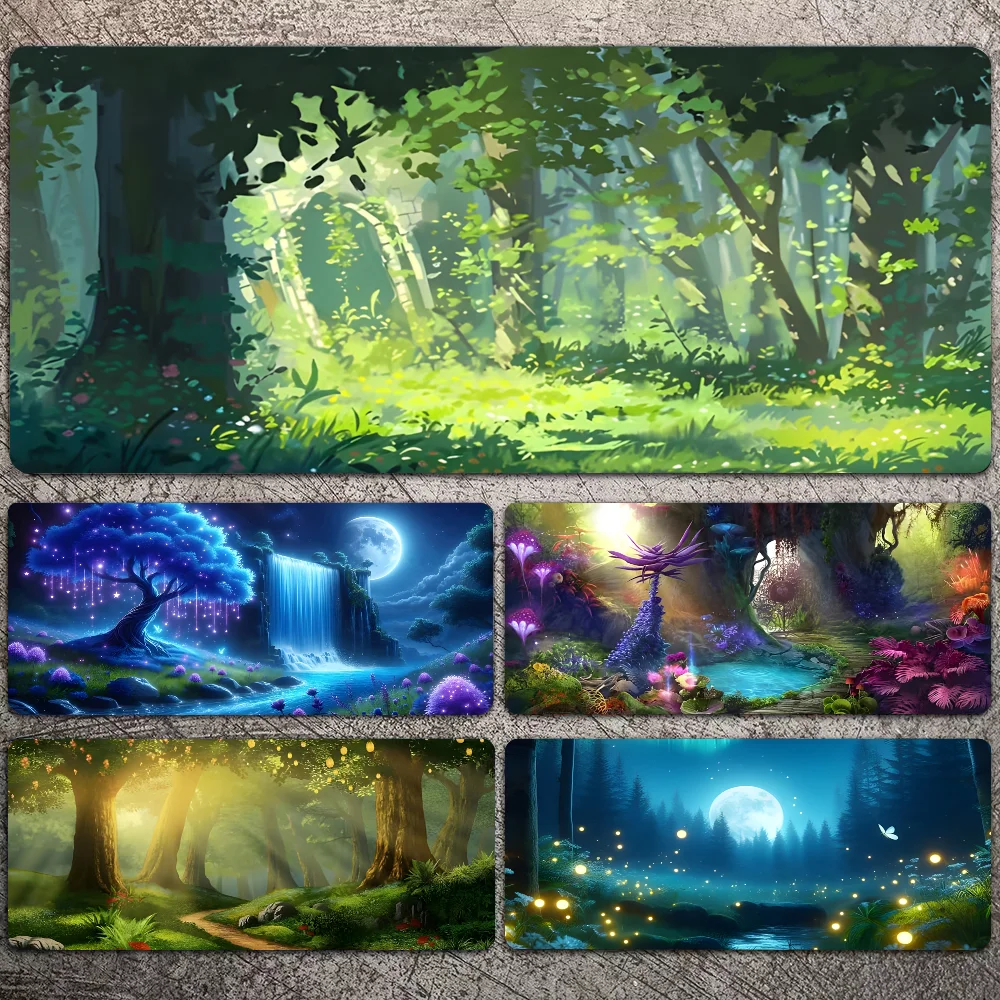 Green Forest Mousepad Mouse Pad Laptop Gaming Accessories Mousepad Large Desk Mat Computer Gamer Keyboard Rug Carpet