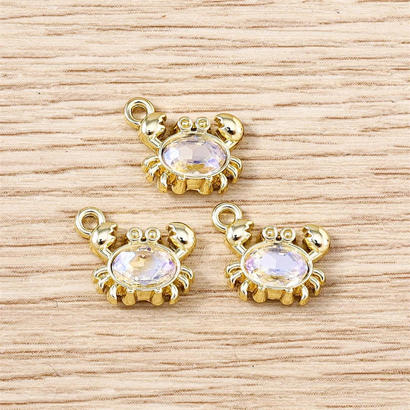 5 قطعة 11x9 مللي متر الكرتون البسيطة كريستال كراب Charms المعلقات لصنع المجوهرات القلائد أقراط أساور اكسسوارات Craft بها بنفسك الحرفية هدية #4