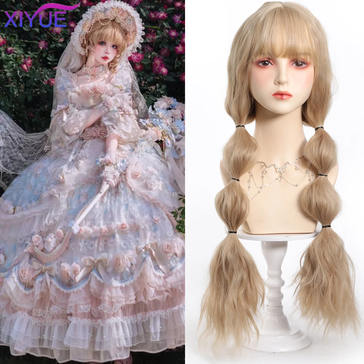 

Halloween Cosplay Wigs With47 Extra Long Curly Hair with Bangs Cosplay Party Lolita Synthetic Wigs Heat Resistant Fiber Women's