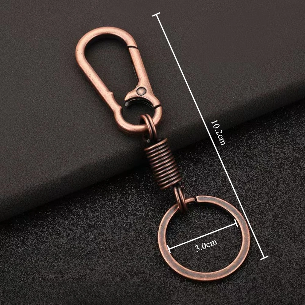 2 Stück Kreativer Mechanischer Feder-Schlüsselanhänger im Retro-Stil aus Metall, Einfacher Robuster Schlüsselring, Auto-Anhänger, Zubehör, Geschäftliche Kleine Geschenke – Detail 4