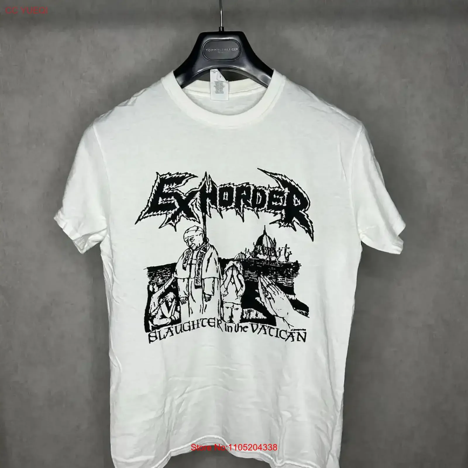 Exhorder Slaughter In The Vatican Heavy Metal Band White T Shirt Rock Size S vintage Washed Breathable Stylish homme streetwear