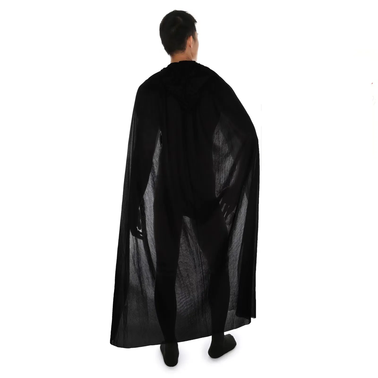 Sexy Halloween Costumes for Women and Men, Hooded Cape, Transparent, High Neck 7.0, Sex, Stage Show
