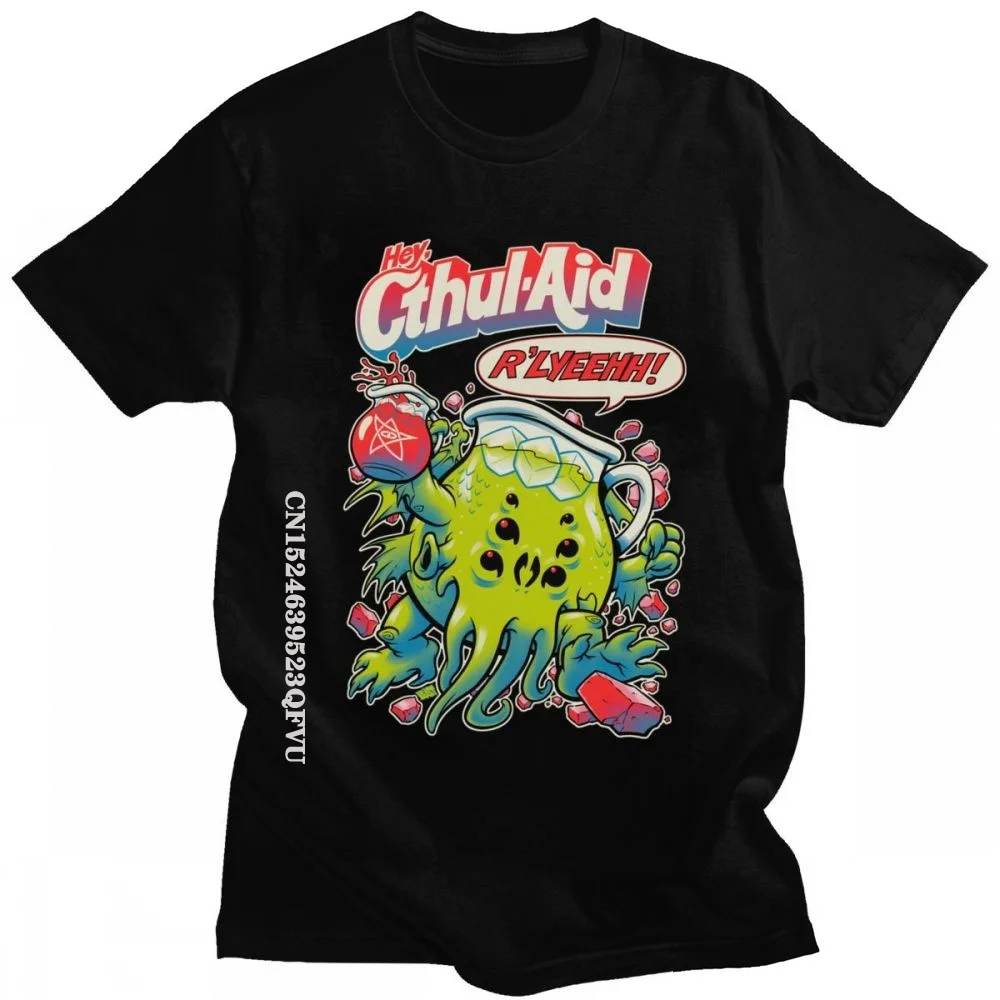 Kawaii Cthulhu Man Tshirts Oversized Cotton Lovely Cartoon Streetwear Tee Tops Streetwear Men Fashion Graphic T Shirt Harajuku