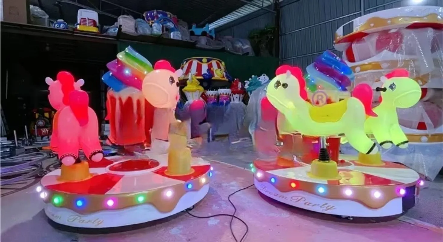 Indoor Amusement Parks Children's Attractions Coin Fiberglass Animal Turntable