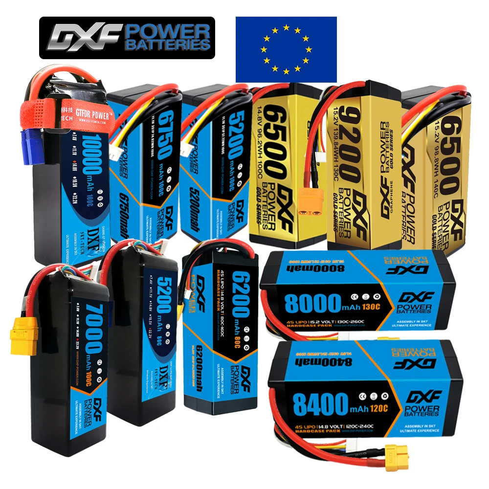 DXF Lipo 3S 4S 2S 6S Battery 11.1V 15.2V 14.8V 7.4V 22.2V 6500mAh 7000mAh 8000mAh 8400mAh 6750mAh 5200mAh for RC Car Truck Buggy